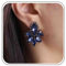 Inateannal Pendientes de cristal de zafiro pendientes colgantes de cristal azul pendientes de lágrima de zafiro azul pendientes de circonita cúbica con halo pendientes zafiro lujo joyería para mujeres
