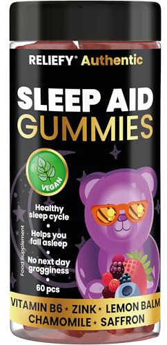 Sleep Gummies for Adults | Restful Sleep Aid Cycle | High Strength Bedtime Natural Sleep Aid | Zinc, Saffron, Vitamin B6, Chamomile, Lemon Balm | Strong Alternative to Melatonin, Vegan