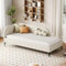 Ctastay Polsterbett Schlafsofa 90x200 cm, Bett Sofabett Tagesbett mit Lattenrost, Gästebett Einzelbett Familienbett, Beige, Samt (Ohne Matratze)