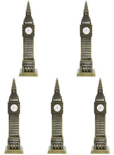 PRETYZOOM 5st Big Ben-Modell Gedenkdekorationen Berühmte Baufigur Zum Sammeln Britisches Souvenir Vintage Wohnkultur Vintage-architekturfigur Wohndekoration Britisches Modelldekor Legierung