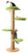 FUKUMARU Kratzbaum, 5 Etagen Kratzbaum mit geräumigen Plüsch Bett, vielseitig Fenster oder Wand Mount Kletterturm, mit 14cm dicken Kratzsäule Katzenbaum zum Schlafen, Kratzen und beobachten，grün