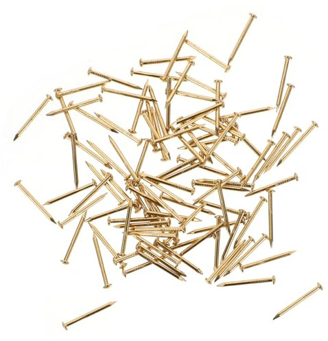 MUSISALY 100pcs Vintage Brass Nails for Upholstery Decorative Furniture DIY Antique Style Home Nails