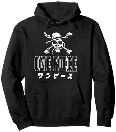 One Piece Kanji & Straw Hat Pirates Logo Anime Pullover Hoodie