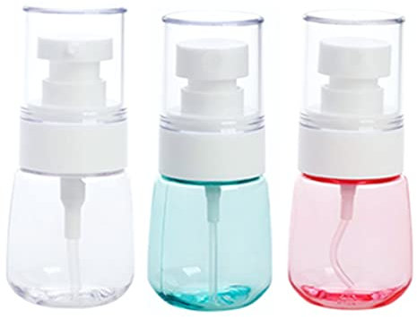 FRCOLOR 3pcs Refillable Plastic Empty Spray Bottles Perfume Water Dispenser Leak Travel Containers Transparent Blue Pink Portable