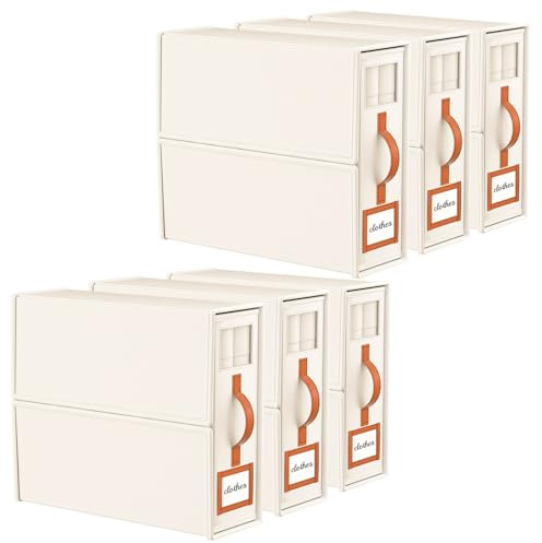Starhot Bed Sheet Organiser, 6 Pack King Size Linen Storage Box with Handle, Foldable Bedding Storage Organiser with Clear Window & Labels for Wardrobe, Closet, Under Bed, Duvet Covers & Towels