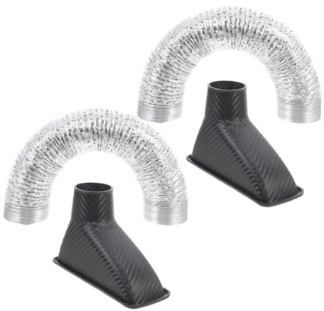Amosfun 2 Stück Auto Luftansaugschlauch Kohlefaser Luftkanal Verlängerung Ansaugkanal Für Motor Lüftungsschlitze Fahrzeuginnenraum
