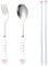 Reusable Cat Paw Chopsticks Set for - 3Pcs Cute Kitchen Utensils with Non-Slip Grip, Lightweight Plastic Chopsticks, Spoon & Fork (24cm, Cat Lovers Gift)