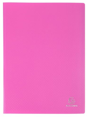 Exacompta 88827E 8er Pack Sichtmappe Opak aus blickdichtem Kunststoff für DIN A4 mit 80 Kristallhüllen perfekt für die Schule und das Büro Aktenhülle Prospekthülle 1 Stück rosa