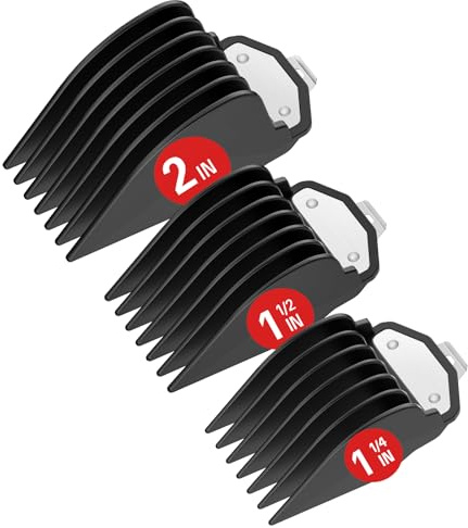 32/38/51mm Trimmer Aufsätze für Wahl Magic Clip | Aufsteckkamm Set mit 3 Schnittlängen, Bartschneider Zubehör für Wahl Haarschneidemaschine und Rasierer (10, 12, 16, Schwarz)