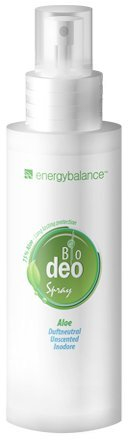 BIO Deo Spray - 75% Aloe - Bio zertifiziert - ohne Alkohol - ohne Aluminiumchloride - ohne Tierversuche - Vegan - keine Flecken - Unisex - Markenqualität von EnergyBalance aus der Schweiz -100ml