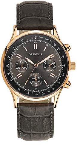 Orphelia Herren-Armbanduhr Champions League Multi Dial Quarz Leder