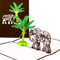 Pop Up Karte Elefant & Bananenbaum, 3D Geburtstagskarte Elefant, Pop Up Geburtstagskarten mit Umschlag, Klappkarten 3D, Zoo Geschenkgutschein, Reisegutschein
