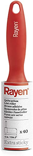 Rayen - Rodillo quita pelusa. Quita pelusas súper adherente. Cuenta con 40 hojas para quitar pelusas y polvo, 6 M