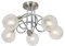 UKEW Modern 5 Way Ceiling Lights - Semi Flush Satin Base Chrome Crossover Round Wire Mesh Shade - Bedroom Living Room Fixtures