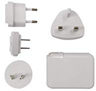 Juice Travel Universal USB Charger with 4 Multi Country Adapters, 4.8A - White