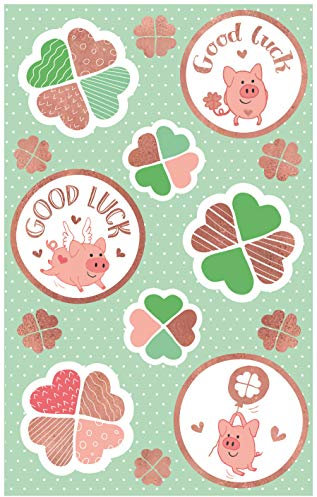Avery Zweckform 14 Deko Sticker Good Luck (Aufkleber, Glück, Karten, Geschenke, Geburtstag, Glückwünsche, Feier, Party) Art. 57075
