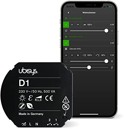 ubisys Zigbee Dimmer D1: Zigbee Funk-Dimmaktor zum Nachrüsten | Bis zu 500VA | Für eine intelligente Beleuchtung in Ihrem Smart Home.
