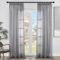 Topfinel Gardinen mit Kräuselband Grau Vorhänge Halbtransparent Voile Gardine Wohnzimmer Modern 140x260cm (BxH) Vorhang Schlafzimmer Fenster Curtains