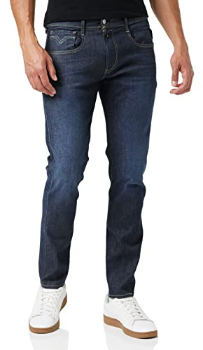 Replay Herren Jeans Anbass Slim-Fit mit Power Stretch