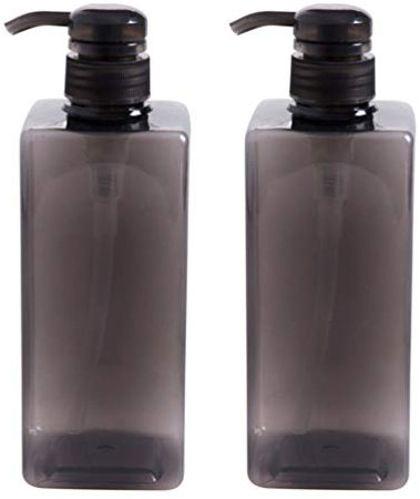 2 Pcs 600 ML Gel Bouteilles Conteneurs en Plastique Vide Pompe Bouteilles Rechargeable Shampooing Conteneur Bouteille Liquide (Noir)