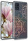 kwmobile Hülle kompatibel mit Samsung Galaxy A51 - Handyhülle Silikon Case - Blumen Zwillinge Rosegold Transparent