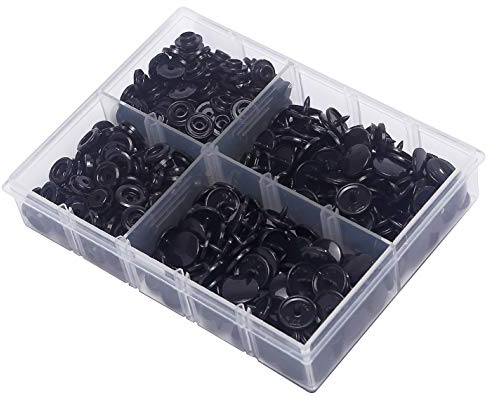 KAM Snaps Schwarz 100Stück T5 Druckknöpfe Nähfrei Plastik Snaps Buttons für DIY Basteln