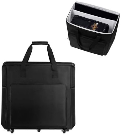 Buwico Desktop PC Computer Travel Storage Carrying Case Bag with Wheels for Computer Main Processor Case, Monitor, Keyboard and Accessories (27 Inch)