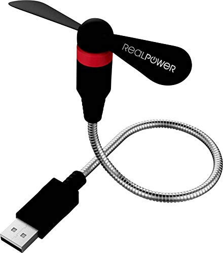 RealPower USB mini Fan schwarz (USB-Ventilator flexibel)