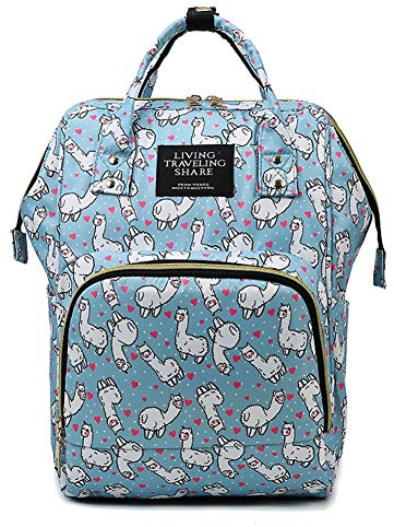 Lazeny Baby Wickelrucksack Wickeltasche Rucksack Multifunktional Mutter Babytasche Mama Reisetasche Große Kapazität Rucksack Unisex Baby Flaschen Tasche Reise Backapack (Blau Alpaka)