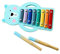 AdamToys Xylophon TEDDYBÄR Glockenspiel Holz 8 Klangplatten Babyspielzeug Instrument