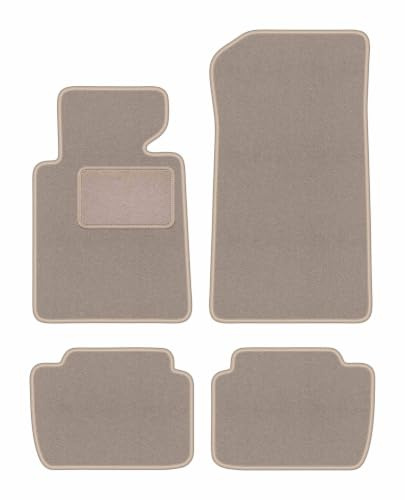 Velours-Fußmatten passend für BMW 3 E46 1998-2007, Beige, LUX, passgenau | passend für Compact/Coupé/Limousine/Kombi/Touring; Velours-Teppich (Polypropylen), ca. 6,5 mm
