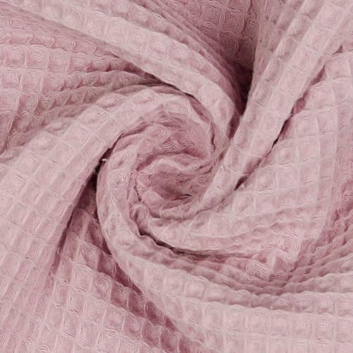 VmG-Store Waffelpique Meterware Waffel Stoff 100% Baumwollstoff Tex 100 (022 I Old Rose, 50 x 150cm)