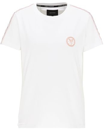 Carlo Colucci Damen Basic T-Shirt Weiß M/38