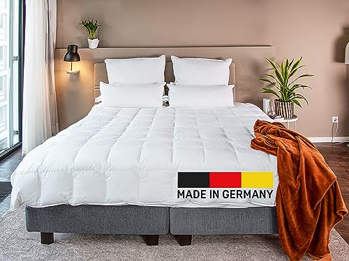BEFA NATUR Daunendecke Sommer 155x220 cm | 90% Daunen & 10% Federn | atmungsaktiv & pflegeleicht | Allergiker geeignet (NOMITE) | Tierwohl zertifiziert (DOWNPASS) | OEKO-TEX Klasse 1 | Made in Germany