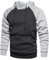 MANLUODANNI Herren Raglan Hoodie, Kapuzenpullover Men's Schlichter Vintage Pullover mit Kapuze Casual Sweatshirt Classic Farbabstimmung Männer Hoody Rundhals Dunkelgrau L