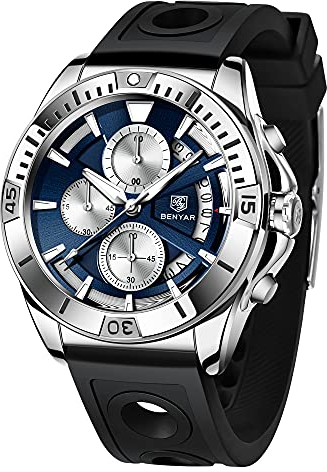 BENYAR Herren Uhr Chronograph Analogue Quartz Armbanduhr für männer Fashion Business Sport Design 30M wasserdicht Elegant Männer Geschenk