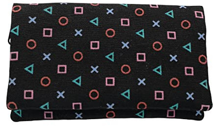 Plan B, Geldbörse Kompakt Play, 15 x 9 cm, mit 5 Kartenfächern, Motiv Symbole des Spiels auf Schwarz Hintergrund, Frauen, Stoff