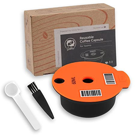 FOVNOT Reusable Coffee Pods, 60ml /180ml Tas Reusable Pods for Tas Coffee Accessories with Lid Coffee Filter and 1 Spoon and 1Brush (60ml)