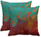 Britimes Kissenbezüge Moderne Wohnkultur 40,6 x 40,6 cm 2er Set Kissenbezüge Dekorative Abstrakte Ölgemälde Kissenbezüge für Schlafzimmer Wohnzimmer Kissen Couch Sofa Türkis Orange