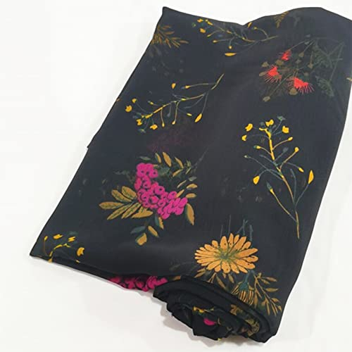 HARICSET 150 cm Breit Chiffon Stoff Chiffon Stola für Stirnbänder Schal Kleidung Haargummis Hochzeiten Dekor und Andere DIY Handwerk 1m(Size:1.5 * 1m,Color:Black 1)