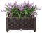Mingone Blumenkübel Rattan Optik Blumenkasten mit Rankgitter Hochbeet mit Spalier Rankkasten mit Selbstbewässerung für Gärten Hof Balkon(braun 40x40x23cm)
