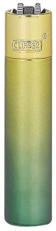 Clipper Metall Large Feuerzeug Gas - 1x Feuerzeug Edles Design inkl. Geschenk Box + DHB (Green Gradient ICY)