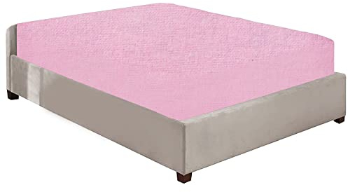 Luxury Bedding Brushed Cotton Flannelette Deep Fitted Sheets 25CM/10 Box Fit in 12 Colours Single Double King Super King (Pink, Single)