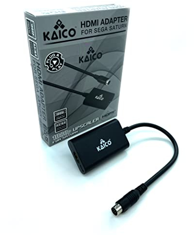 Kaico SEGA Saturn HDMI Adapter 1080p - Für SEGA Saturn Konsolen - SEGA Converter für S-Video Ausgabe - Unterstützt Konsolen mit PAL und NTSC Systemen - Wechsel des Seitenformats auf 16:9 oder 4:3