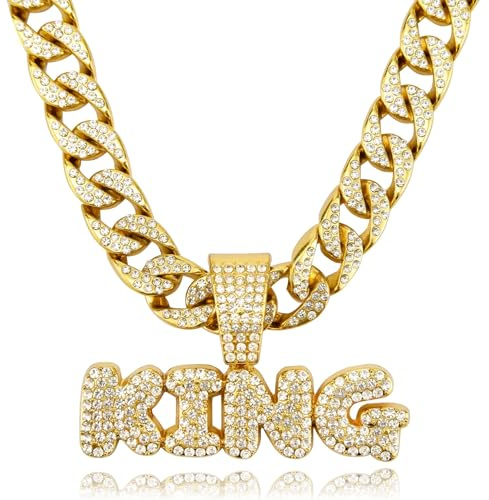 IDRUPACE Miami Mens Cuban Link Chain Silver Gold Plated Bling Cuban Necklace Diamond Chain for Men 13MM iced out chain Hip Hop Jewelry