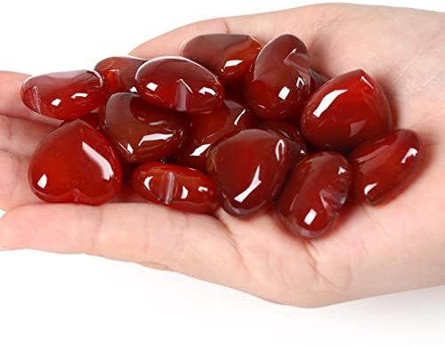 XIANNVXI 10 PC Karneol Kristalle Steine Achat Herz Stein Liebe Heilung Kristall Edelsteine Set Poliert NatüRliche Glückssteine