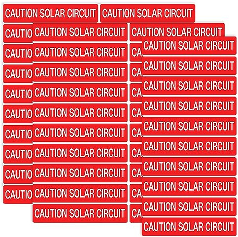 CDXHOME 50 Stück PV-Solar-Sicherheits-Warnschilder, Vorsicht Solar-Schaltkreis-Aufkleber