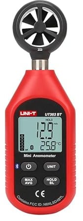 UNI-T UT363 UT363BT Mini-Handheld Anemometer mit Bluetooth Digital Wind Anemometers Speed Measurement Temperature Tester.(UT363)