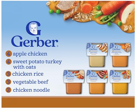 Gerber Stage 2 Baby Food, Nourishing Blends Tubs, Baby Puree, Variety Pack, 32PK