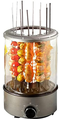 HJJP Smokeless BBQ Stove With Skewer - Electric Grill With Automatic Rotary Rotisserie And Grill Stick Included - Perfect Household Barbecue Pot